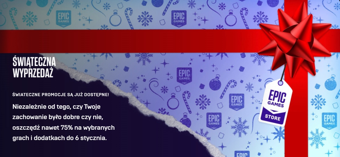 Epic Games Store - wystartowała Świąteczna Wyprzedaż. Do zgarnięcia kupon ze zniżką i darmowa gra