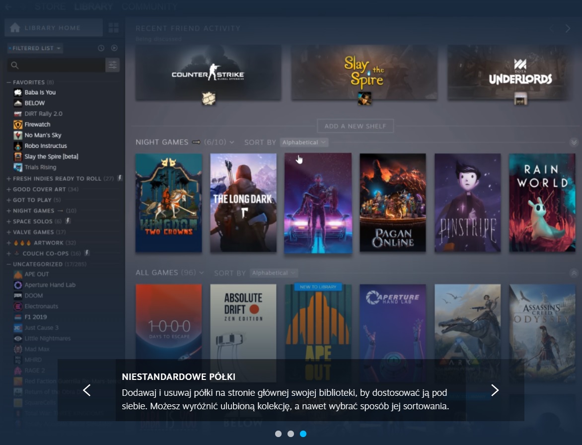 Valve odświeżyło bibliotekę gier na Steam. Co się zmieniło?