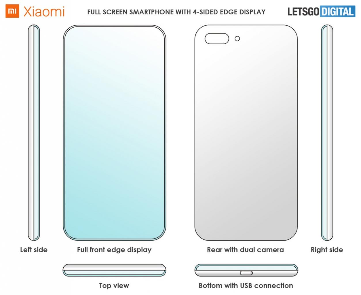 Xiaomi patentuje zupełnie bezramkowy i pozbawiony kamery do selfie smartfon