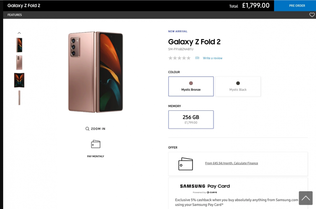 W sieci pojawiła się cena Samsunga Galaxy Z Fold 2. Składany smartfon ma być tańszy od poprzednika