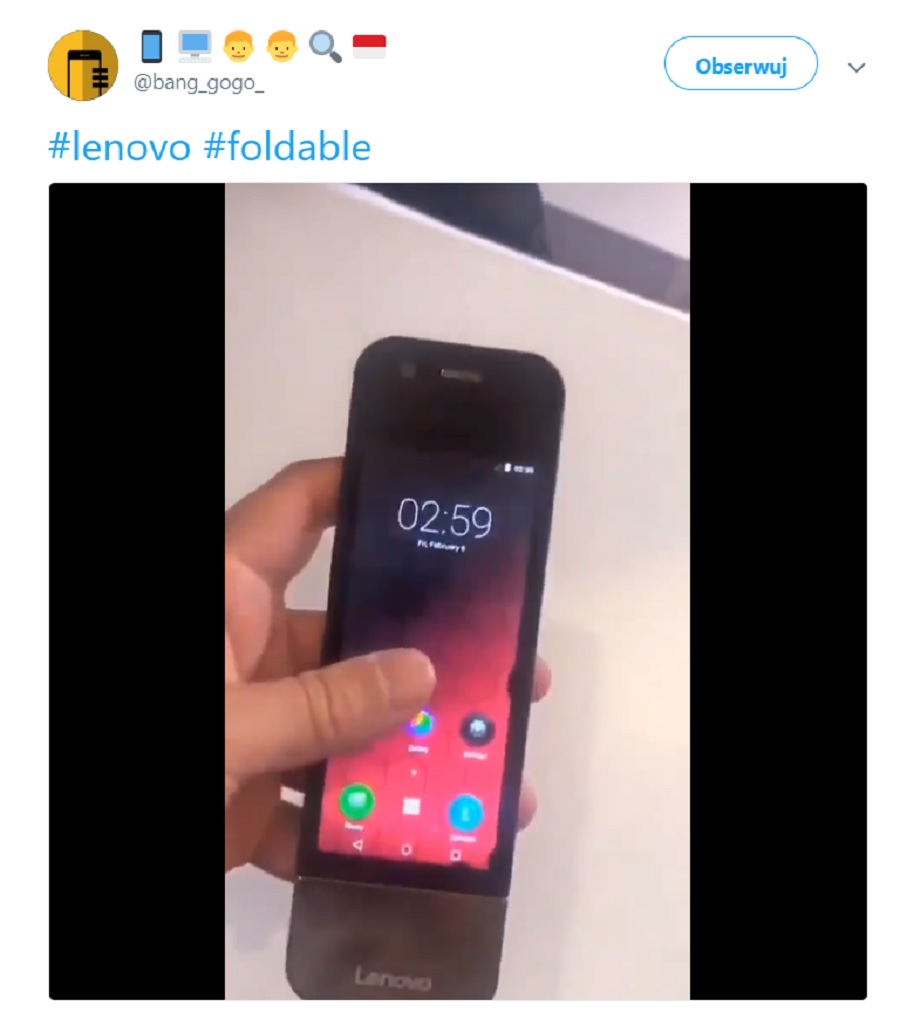 Składany smartfon Lenovo zaprezentowany na wideo