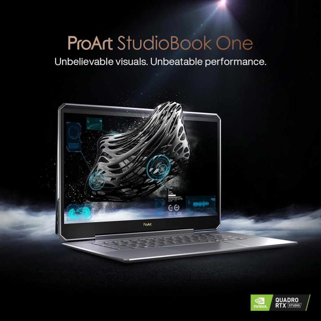 Laptop ASUS ProArt StudioBook One napędzany przez NVIDIA Quadro RTX 6000