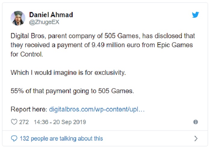 Wiemy ile Epic Games Store zapłaciło za ekskluzywność Control