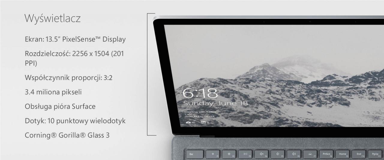 Surface Laptop - specyfikacje