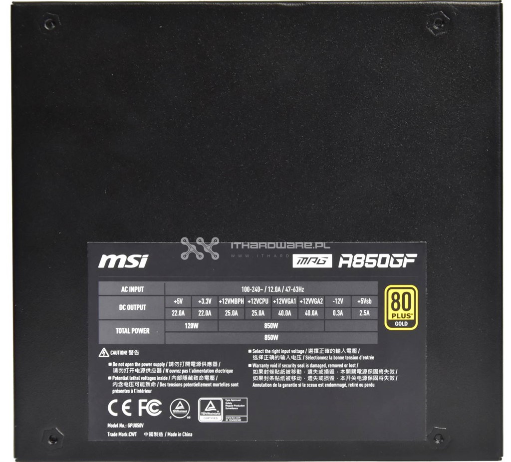 MSI MPG A850GF - test, recenzja, review 
