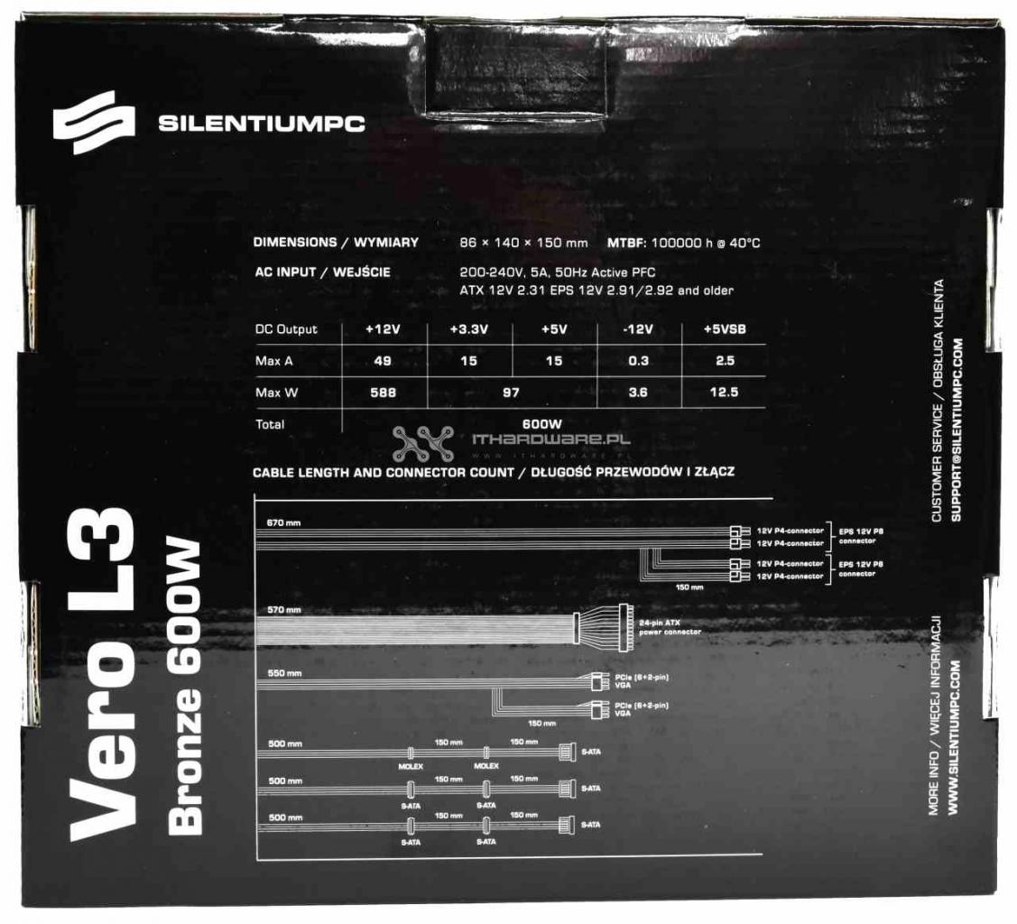 SilentiumPC Vero L3 600W - Vero L3 700 W - test