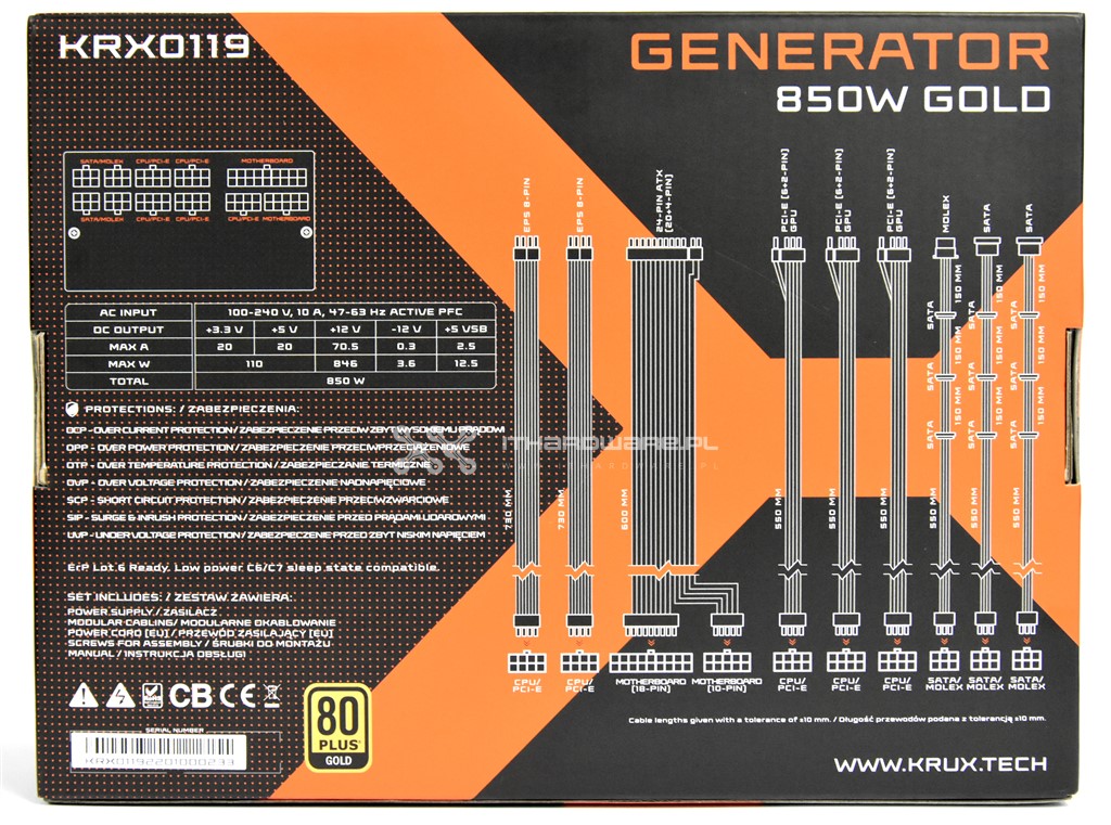 KRUX Generator 850W Gold - test, review