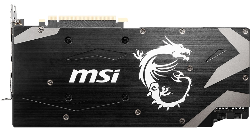 Test karty graficznej MSI GeForce RTX 2070 ARMOR 8G - tył, backplate