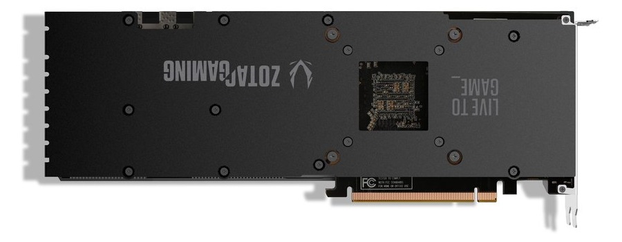 Test karty graficznej ZOTAC GAMING GeForce RTX 2070 AMP Extreme - tył, backplate