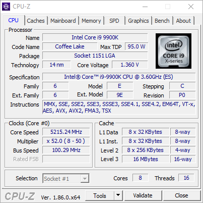 Test procesora Intel Core i9-9900K - podkręcanie, maksymalne niestabilne taktowanie