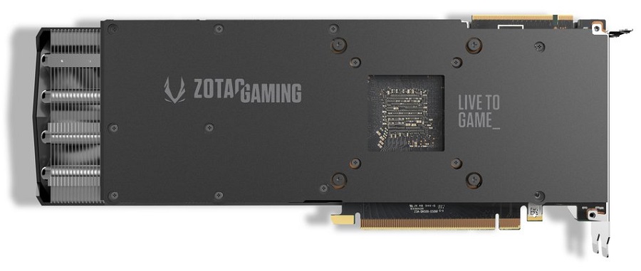 Test karty graficznej ZOTAC GAMING GeForce RTX 2080 AMP - tył, backplate