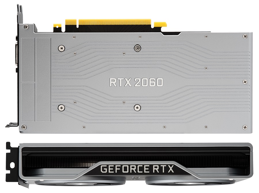 Test karty graficznej NVIDIA GeForce RTX 2060 Founders Edition - backplate, top