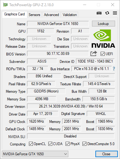 ASUS ROG STRIX GeForce GTX 1650 O4G GAMING - test karty graficznej