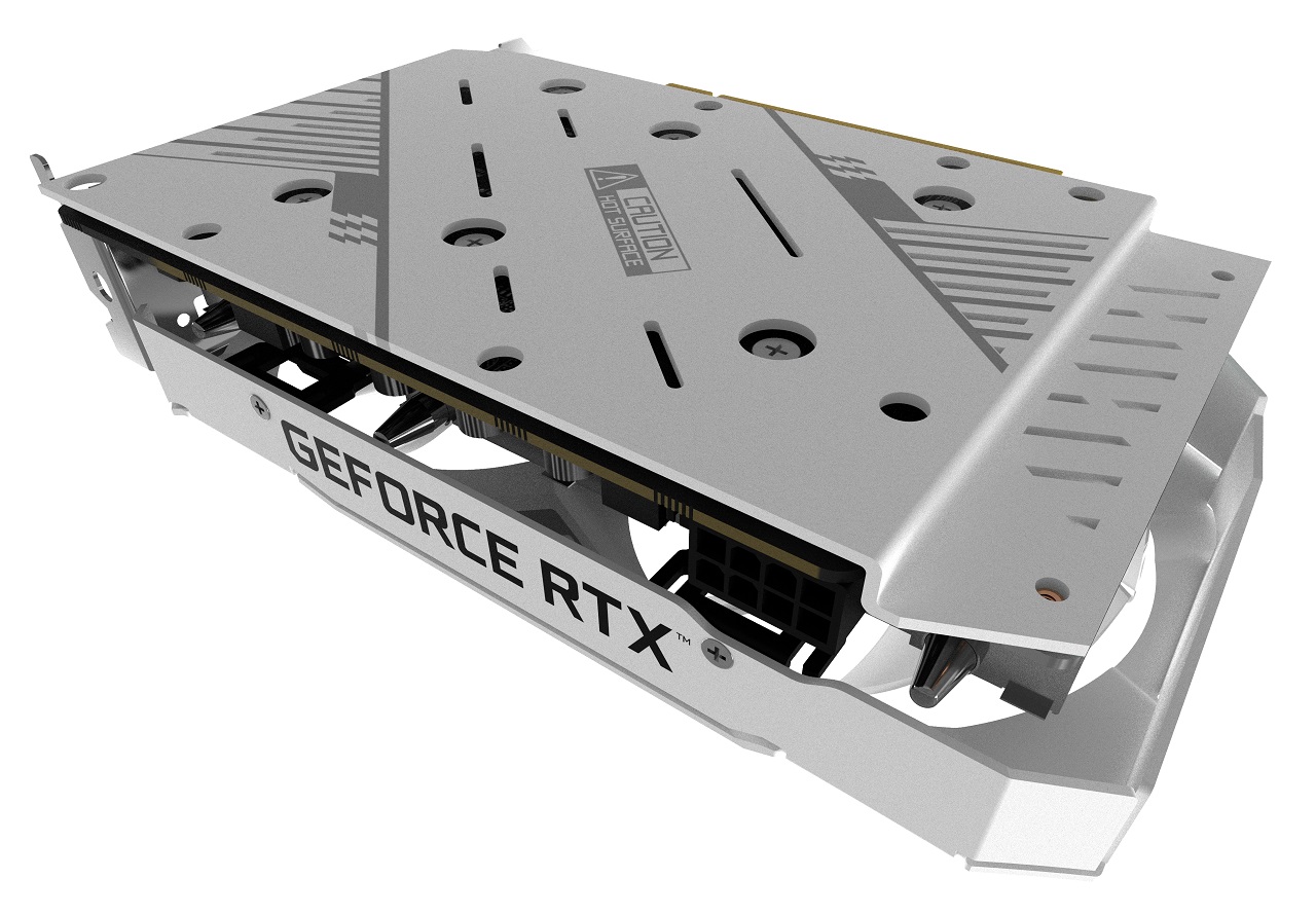Test karty graficznej KFA2 GeForce RTX 2070 WHITE Mini (1-Click OC) - tył, backplate