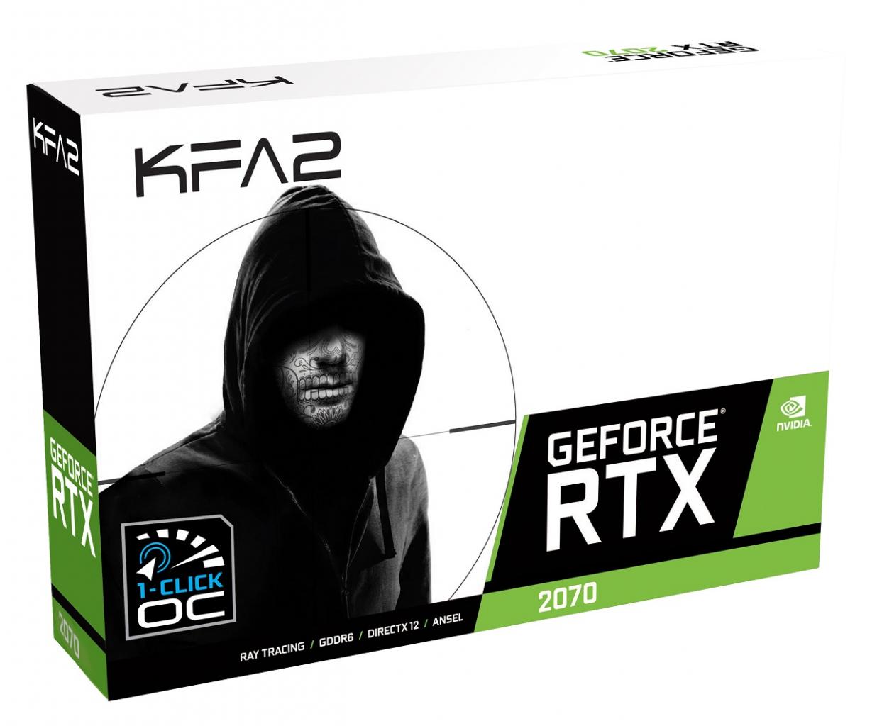 Test karty graficznej KFA2 GeForce RTX 2070 WHITE Mini (1-Click OC) - fabryczne opakowanie