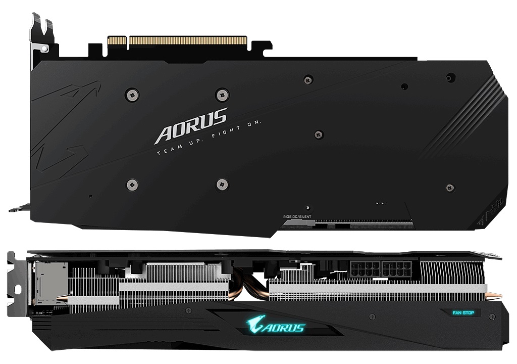 GIGABYTE AORUS Radeon RX 5700 XT 8G - góra, backplate
