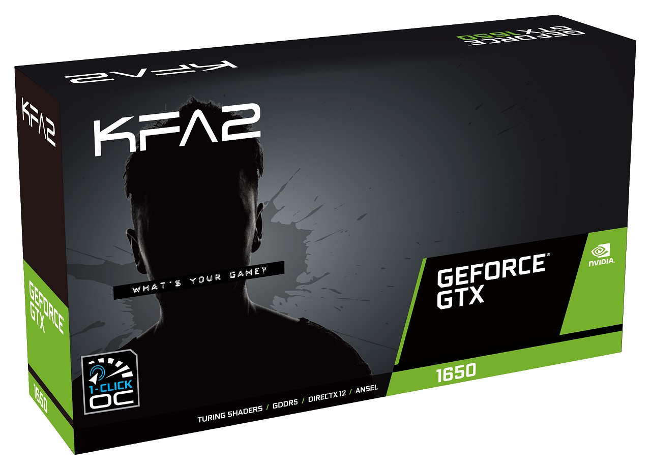 KFA2 GeForce GTX 1650 EX (1-Click OC) GDDR6 – fabryczne opakowanie