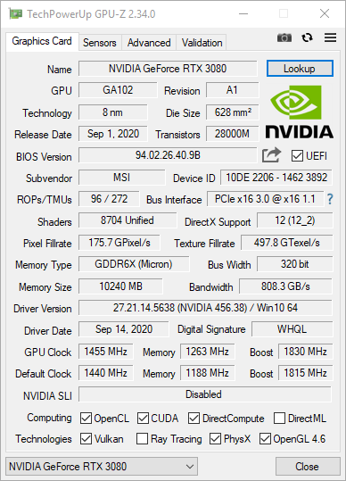 Test MSI GeForce RTX 3080 GAMING X TRIO. Ampere w wydaniu ekskluzywnym