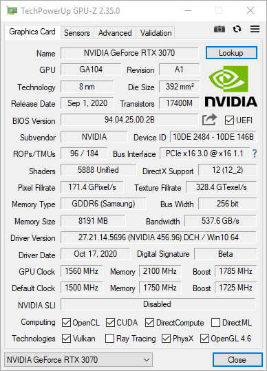 Test NVIDIA GeForce RTX 3070 Founders Edition. Kolejne Ampere do kolekcji