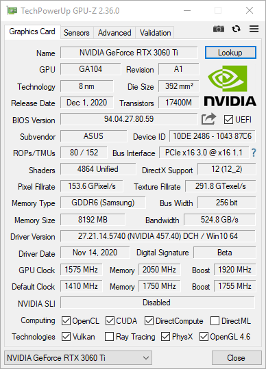 Test ASUS TUF GAMING GeForce RTX 3060 Ti OC. Małe Ampere w dobrym wydaniu