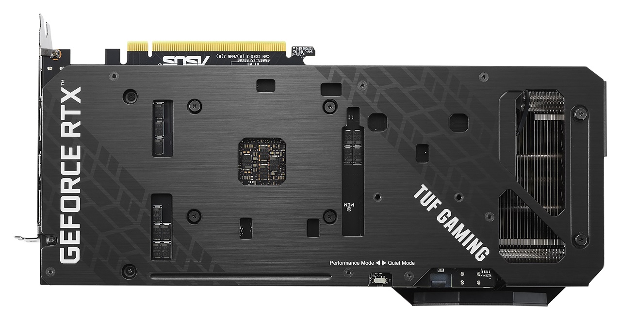 ASUS TUF GAMING GeForce RTX 3060 Ti OC - tył, backplate