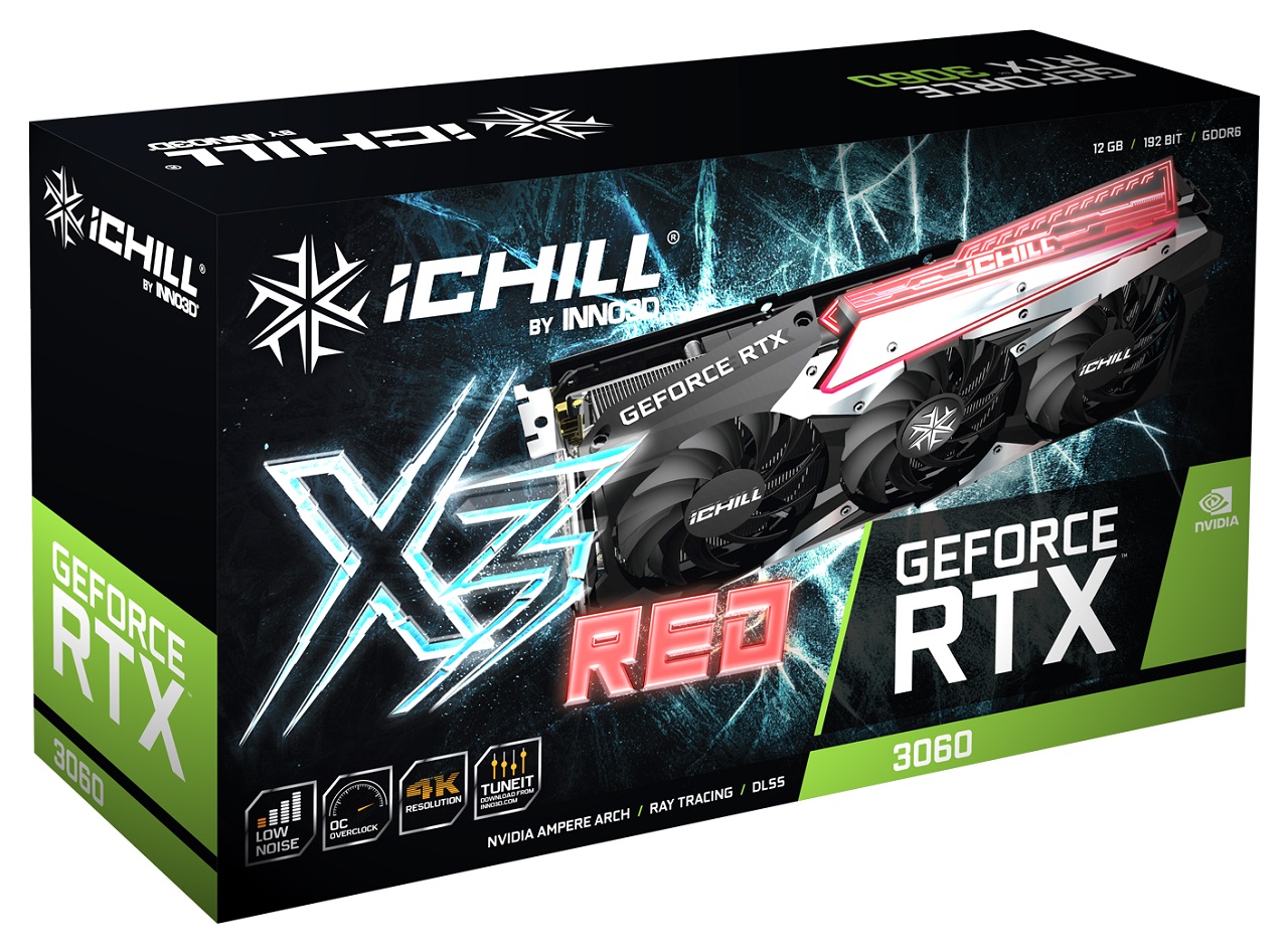 INNO3D GeForce RTX 3060 iCHILL X3 RED - fabryczne opakowanie