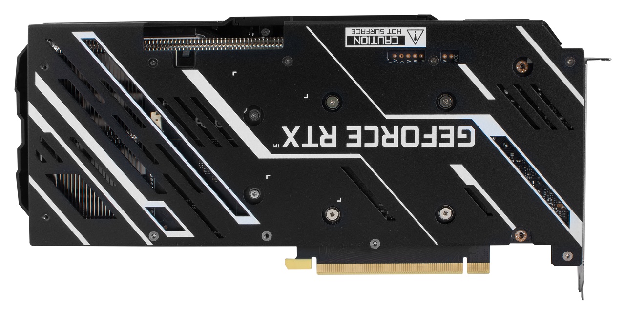 KFA2 GeForce RTX 3060 EX (1-Click OC) – tył, backplate