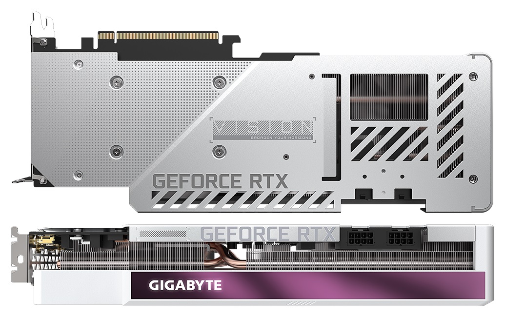 GIGABYTE GeForce RTX 3070 Ti VISION OC 8G - góra, backplate