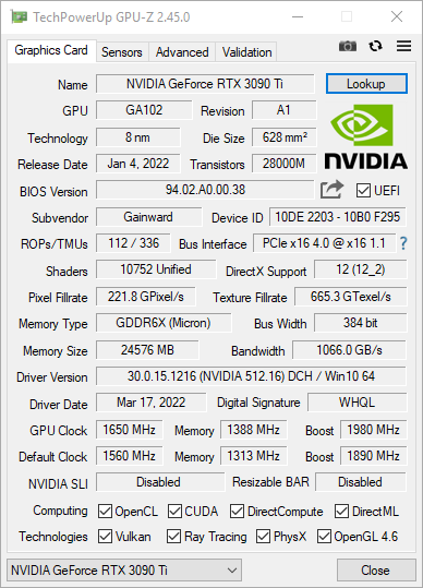 NVIDIA GeForce RTX 3090 Ti - test najszybszej wersji Ampere na przykładzie karty Gainward Phantom GS