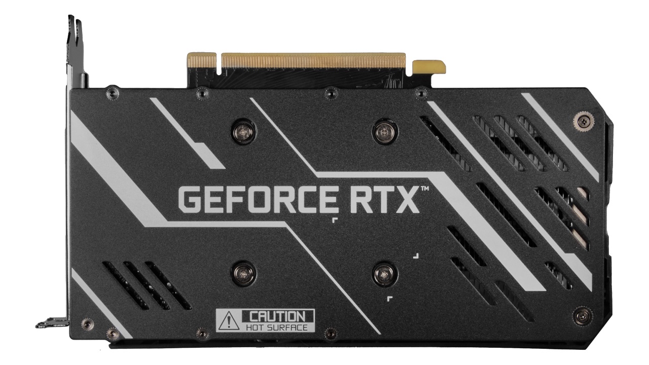KFA2 GeForce RTX 3050 EX (1-Click OC) – tył, backplate