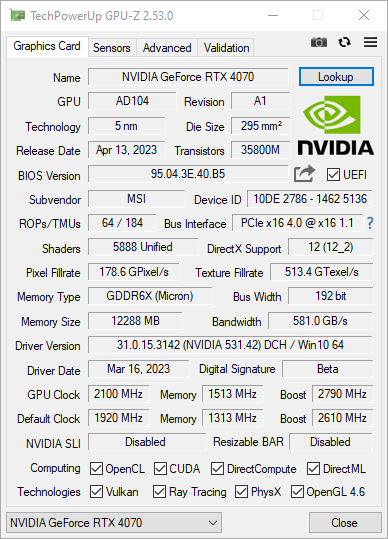 MSI GeForce RTX 4070 GAMING X TRIO - test dobrze chłodzonej karty graficznej